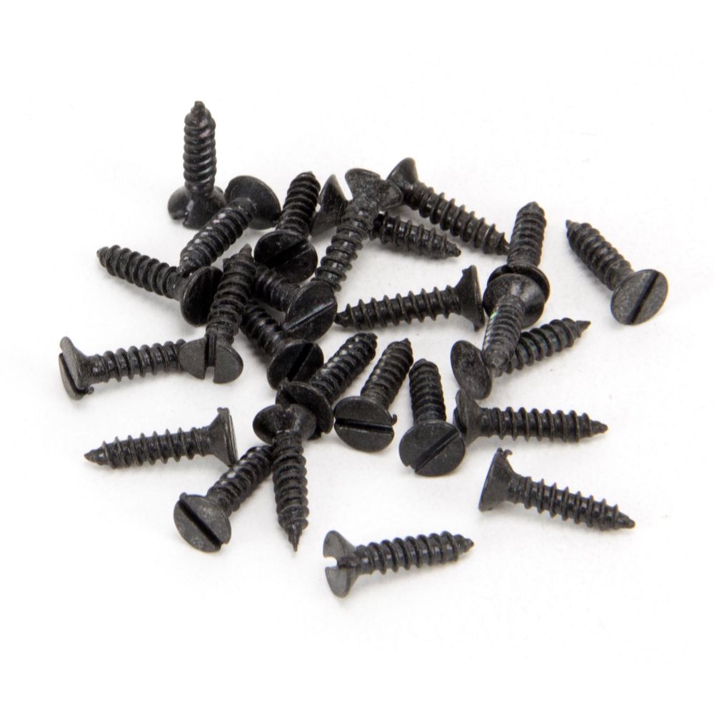 This is an image showing From The Anvil - Black 4 x 1/2" Countersunk Screws (25) available from T.H Wiggans Architectural Ironmongery in Kendal, quick delivery and discounted prices