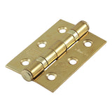 This is an image showing TIMCO Grade 7 Fire Door Hinges - Electro Brass - 76 x 50 x 2.0 - 2 Pieces Box available from T.H Wiggans Ironmongery in Kendal, quick delivery at discounted prices.