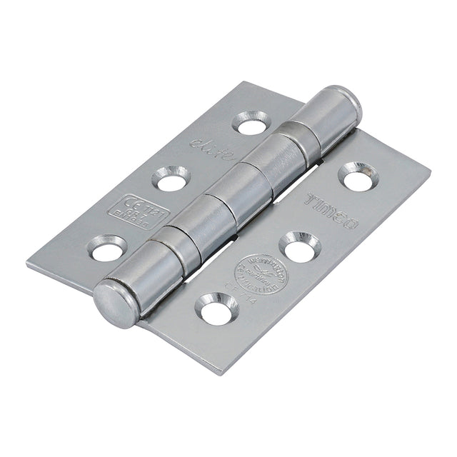 This is an image showing TIMCO Grade 7 Fire Door Hinges - Polished Chrome - 76 x 50 x 2.0 - 2 Pieces Box available from T.H Wiggans Ironmongery in Kendal, quick delivery at discounted prices.