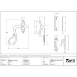 This is an image showing From The Anvil - Black Locking Shepherd's Crook Fastener - LH available from T.H Wiggans Architectural Ironmongery in Kendal, quick delivery and discounted prices