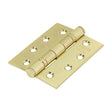 This is an image showing TIMCO Grade 13 Fire Door Hinges - Electro Brass Stainless Steel - 101 x 76 x 3 - 2 Pieces Blister Pack available from T.H Wiggans Ironmongery in Kendal, quick delivery at discounted prices.