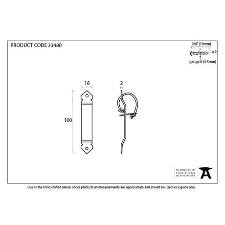 This is an image showing From The Anvil - Beeswax Locking Gothic Screw on Staple available from trade door handles, quick delivery and discounted prices