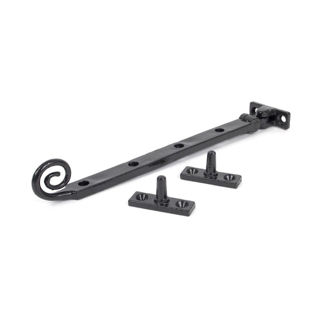 This is an image showing From The Anvil - Black 10" Cast Monkeytail Stay available from T.H Wiggans Architectural Ironmongery in Kendal, quick delivery and discounted prices