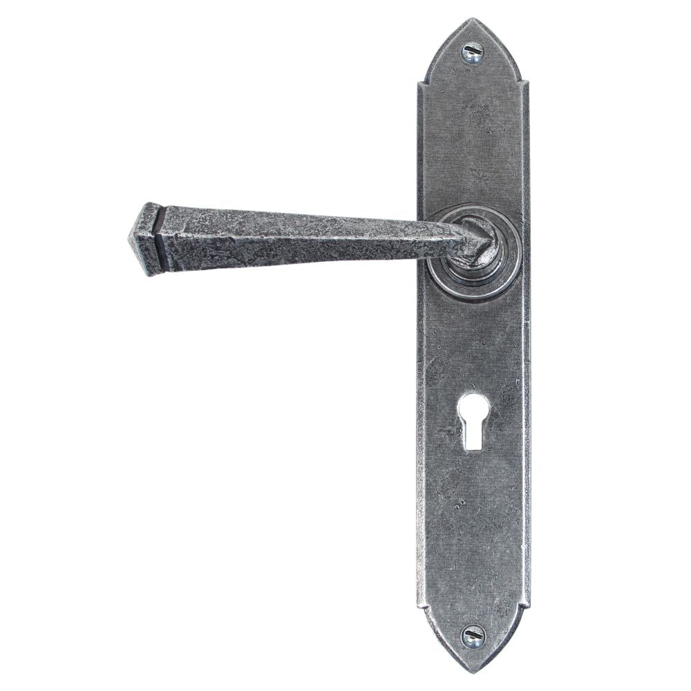 This is an image of From The Anvil - Pewter Gothic Lever Lock Set available to order from T.H Wiggans Architectural Ironmongery in Kendal, quick delivery and discounted prices.