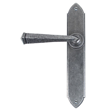 This is an image of From The Anvil - Pewter Gothic Lever Latch Set available to order from T.H Wiggans Architectural Ironmongery in Kendal, quick delivery and discounted prices.