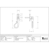 This is an image showing From The Anvil - Pewter Shepherd's Crook Espag - LH available from T.H Wiggans Architectural Ironmongery in Kendal, quick delivery and discounted prices