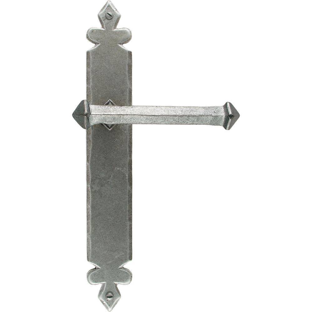 This is an image of From The Anvil - Pewter Tudor Lever Latch Set available to order from T.H Wiggans Architectural Ironmongery in Kendal, quick delivery and discounted prices.