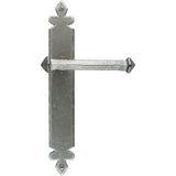 This is an image of From The Anvil - Pewter Tudor Lever Latch Set available to order from T.H Wiggans Architectural Ironmongery in Kendal, quick delivery and discounted prices.