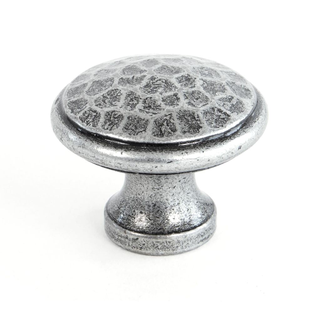 This is an image showing From The Anvil - Pewter Hammered Cabinet Knob - Medium available from T.H Wiggans Architectural Ironmongery in Kendal, quick delivery and discounted prices