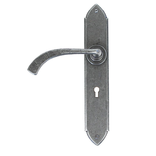 This is an image of From The Anvil - Pewter Gothic Curved Sprung Lever Lock Set available to order from T.H Wiggans Architectural Ironmongery in Kendal, quick delivery and discounted prices.