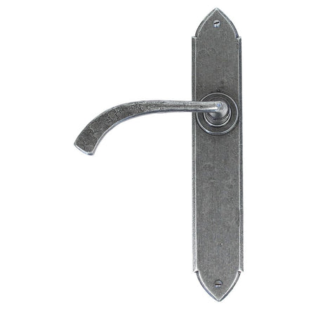 This is an image of From The Anvil - Pewter Gothic Curved Sprung Lever Latch Set available to order from T.H Wiggans Architectural Ironmongery in Kendal, quick delivery and discounted prices.