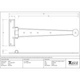 This is an image showing From The Anvil - Pewter 12" Penny End T Hinge (pair) available from T.H Wiggans Architectural Ironmongery, quick delivery and discounted prices