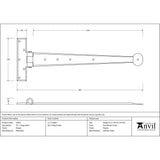 This is an image showing From The Anvil - Pewter 15" Penny End T Hinge (pair) available from T.H Wiggans Architectural Ironmongery, quick delivery and discounted prices