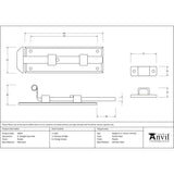 This is an image showing From The Anvil - Pewter 6" Straight Door Bolt available from trade door handles, quick delivery and discounted prices