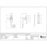 This is an image showing From The Anvil - Pewter Monkeytail Fastener available from T.H Wiggans Architectural Ironmongery in Kendal, quick delivery and discounted prices