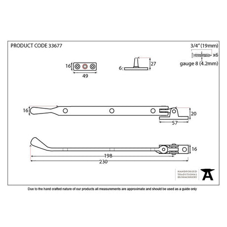 This is an image showing From The Anvil - Pewter 8" Peardrop Stay available from T.H Wiggans Architectural Ironmongery in Kendal, quick delivery and discounted prices