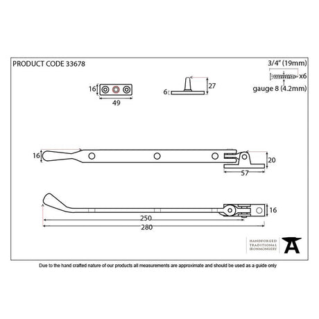 This is an image showing From The Anvil - Pewter 10" Peardrop Stay available from T.H Wiggans Architectural Ironmongery in Kendal, quick delivery and discounted prices