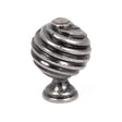 This is an image showing From The Anvil - Pewter Twist Cabinet Knob available from T.H Wiggans Architectural Ironmongery in Kendal, quick delivery and discounted prices