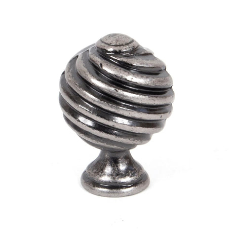 This is an image showing From The Anvil - Pewter Twist Cabinet Knob available from T.H Wiggans Architectural Ironmongery in Kendal, quick delivery and discounted prices