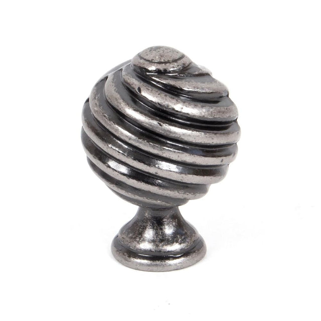 This is an image showing From The Anvil - Pewter Twist Cabinet Knob available from T.H Wiggans Architectural Ironmongery in Kendal, quick delivery and discounted prices