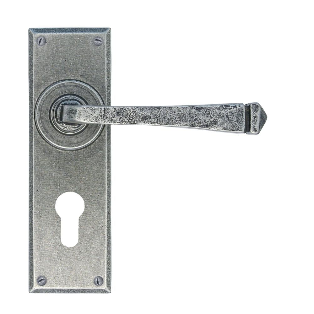 This is an image of From The Anvil - Pewter Avon Lever Euro Lock Set available to order from T.H Wiggans Architectural Ironmongery in Kendal, quick delivery and discounted prices.