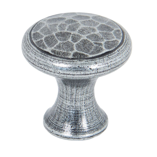 This is an image showing From The Anvil - Pewter Hammered Cabinet Knob - Small available from T.H Wiggans Architectural Ironmongery in Kendal, quick delivery and discounted prices