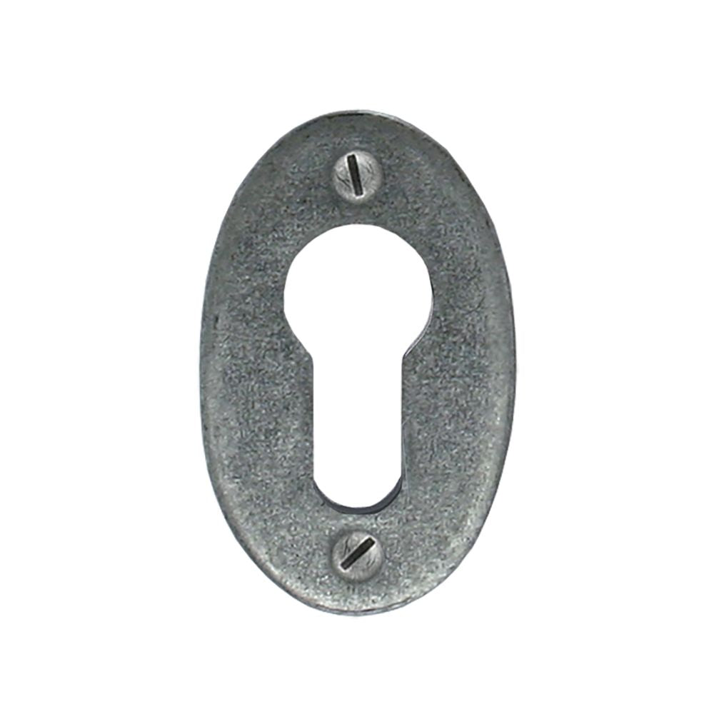 This is an image of From The Anvil - Pewter Oval Euro Escutcheon available to order from T.H Wiggans Architectural Ironmongery in Kendal, quick delivery and discounted prices.