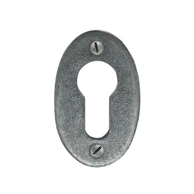 This is an image of From The Anvil - Pewter Oval Euro Escutcheon available to order from T.H Wiggans Architectural Ironmongery in Kendal, quick delivery and discounted prices.