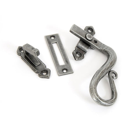 This is an image showing From The Anvil - Pewter Locking Shepherd's Crook Fastener - RH available from T.H Wiggans Architectural Ironmongery in Kendal, quick delivery and discounted prices