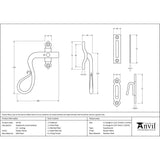 This is an image showing From The Anvil - Pewter Locking Shepherd's Crook Fastener - LH available from T.H Wiggans Architectural Ironmongery in Kendal, quick delivery and discounted prices