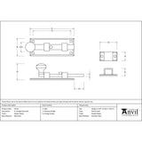 This is an image showing From The Anvil - Pewter 4" Straight Knob Bolt available from trade door handles, quick delivery and discounted prices