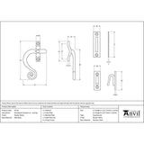 This is an image showing From The Anvil - Pewter Locking Monkeytail Fastener - LH available from T.H Wiggans Architectural Ironmongery in Kendal, quick delivery and discounted prices