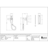 This is an image showing From The Anvil - Pewter Shepherd's Crook Fastener available from T.H Wiggans Architectural Ironmongery in Kendal, quick delivery and discounted prices