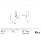 This is an image showing From The Anvil - Antique Pewter Slim Monkeytail Espag - LH available from T.H Wiggans Architectural Ironmongery in Kendal, quick delivery and discounted prices