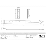 This is an image showing From The Anvil - Pewter 35" Hook & Band Hinge - Cranked (pair) available from T.H Wiggans Architectural Ironmongery, quick delivery and discounted prices