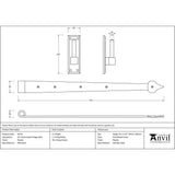 This is an image showing From The Anvil - Pewter 24" Hook & Band Hinge (pair) available from T.H Wiggans Architectural Ironmongery, quick delivery and discounted prices