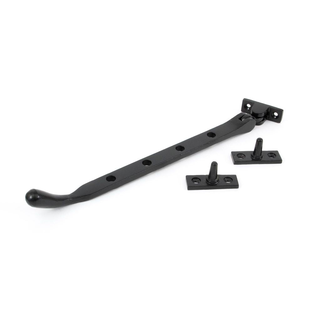 This is an image showing From The Anvil - Black 10" Cast Peardrop Stay available from T.H Wiggans Architectural Ironmongery in Kendal, quick delivery and discounted prices