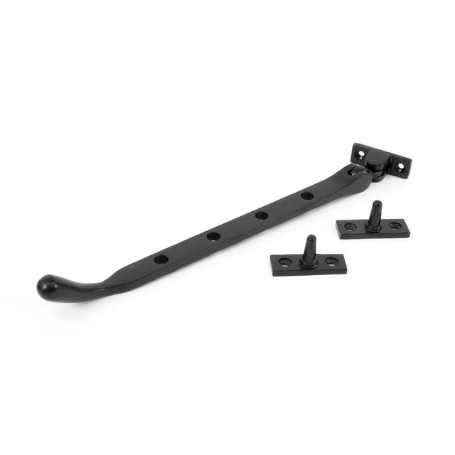 This is an image showing From The Anvil - Black 10" Cast Peardrop Stay available from T.H Wiggans Architectural Ironmongery in Kendal, quick delivery and discounted prices