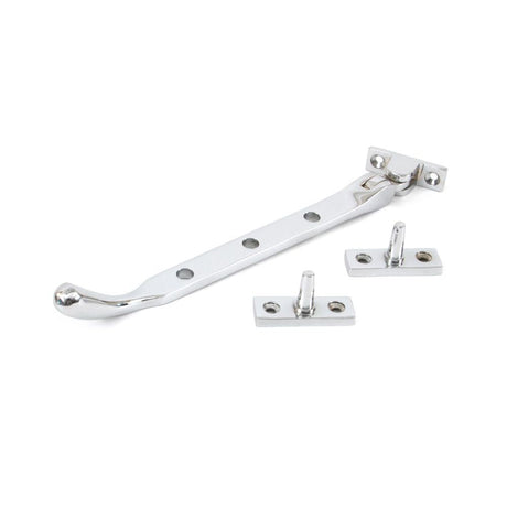 This is an image showing From The Anvil - Polished Chrome 8" Peardrop Stay available from T.H Wiggans Architectural Ironmongery in Kendal, quick delivery and discounted prices