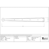 This is an image showing From The Anvil - Pewter 24" Penny End Hinge Front (pair) available from T.H Wiggans Architectural Ironmongery, quick delivery and discounted prices