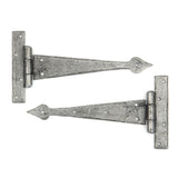 This is an image showing From The Anvil - Pewter 9" Arrow Head T Hinge (pair) available from T.H Wiggans Architectural Ironmongery, quick delivery and discounted prices