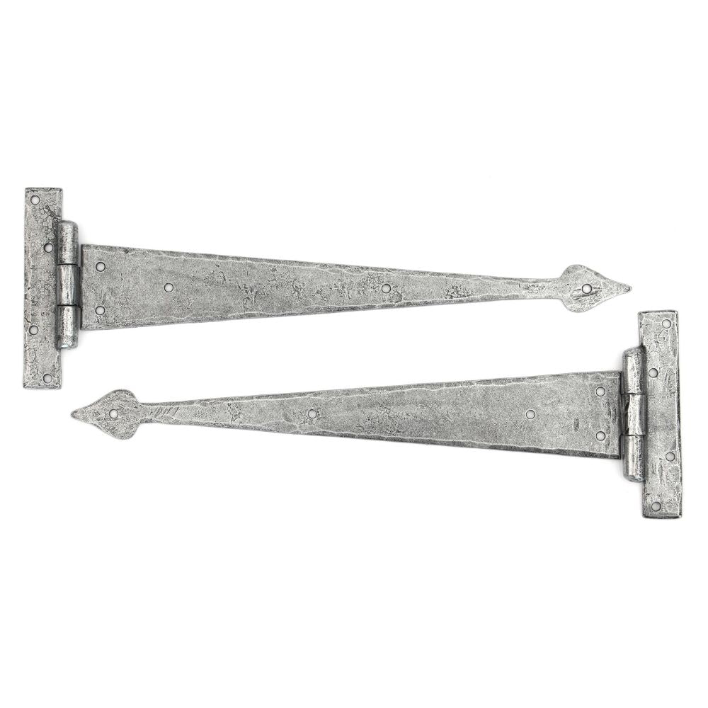 This is an image showing From The Anvil - Pewter 15" Arrow Head T Hinge (pair) available from T.H Wiggans Architectural Ironmongery, quick delivery and discounted prices