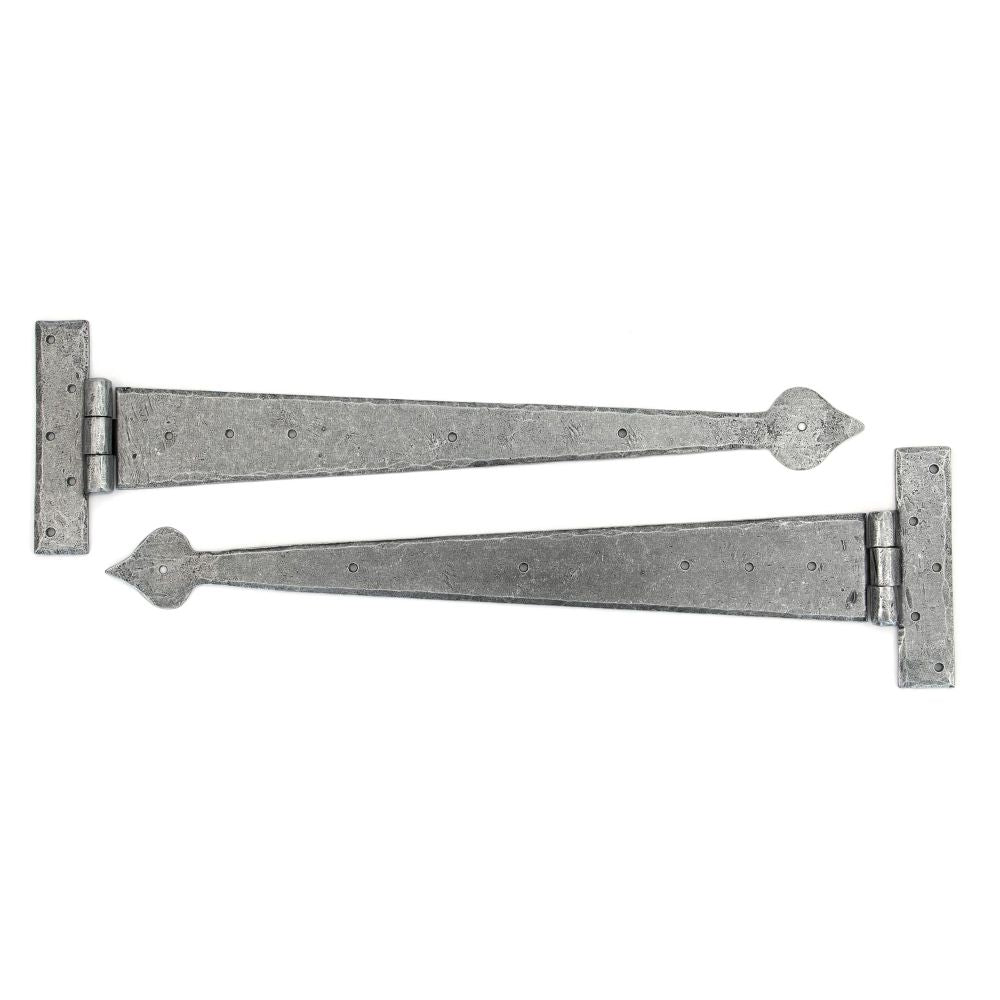 This is an image showing From The Anvil - Pewter 22" Arrow Head T Hinge (pair) available from T.H Wiggans Architectural Ironmongery, quick delivery and discounted prices