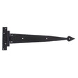 This is an image showing From The Anvil - Black 15" Arrow Head T Hinge (pair) available from T.H Wiggans Architectural Ironmongery in Kendal, quick delivery and discounted prices