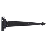 This is an image showing From The Anvil - Black 15" Arrow Head T Hinge (pair) available from T.H Wiggans Architectural Ironmongery in Kendal, quick delivery and discounted prices