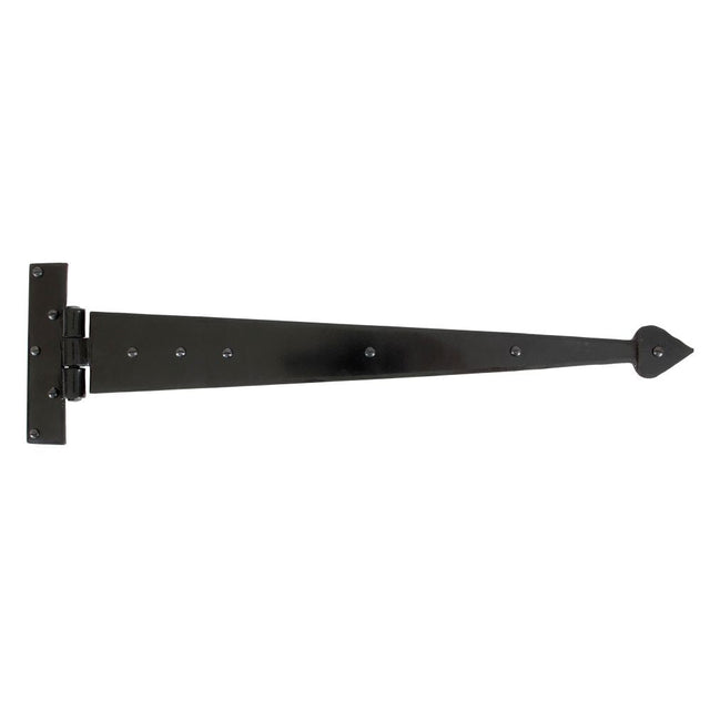 This is an image showing From The Anvil - Black 22" Arrow Head T Hinge (pair) available from T.H Wiggans Architectural Ironmongery in Kendal, quick delivery and discounted prices