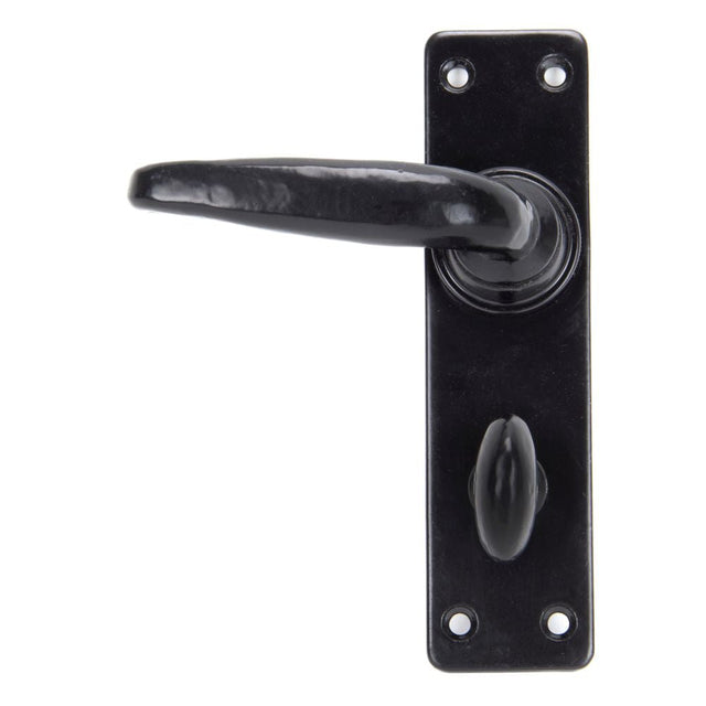 This is an image of From The Anvil - Black Smooth Lever Bathroom Set available to order from T.H Wiggans Architectural Ironmongery in Kendal, quick delivery and discounted prices.