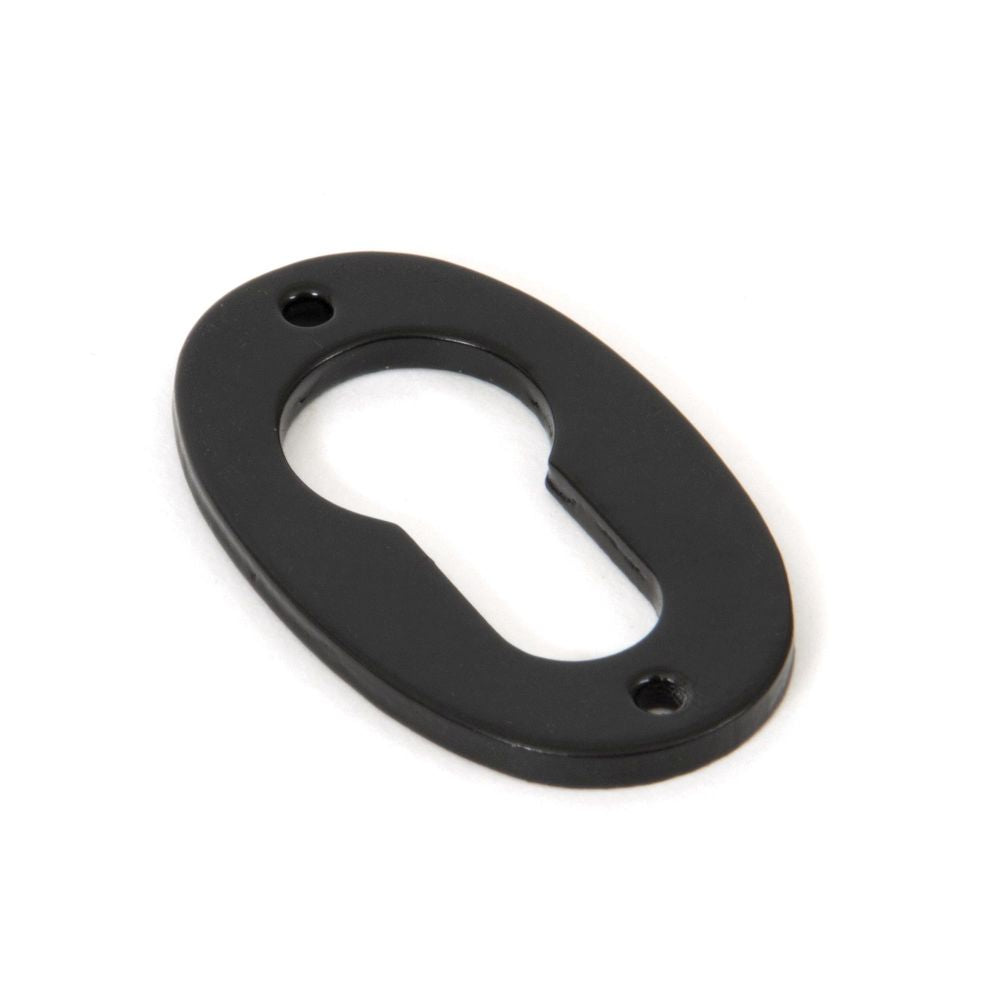 This is an image of From The Anvil - Black Oval Euro Escutcheon available to order from T.H Wiggans Architectural Ironmongery in Kendal, quick delivery and discounted prices.