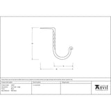This is an image showing From The Anvil - Black Cup Hook - Large available from trade door handles, quick delivery and discounted prices
