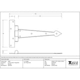 This is an image showing From The Anvil - Beeswax 9" Arrow Head T Hinge (pair) available from T.H Wiggans Architectural Ironmongery, quick delivery and discounted prices